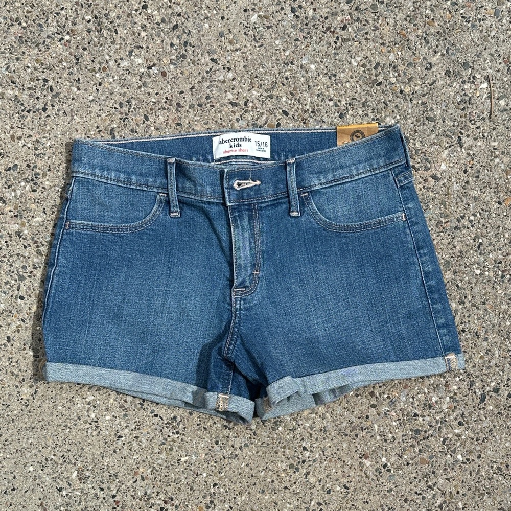 Abercrombie Kids Shortie Short Classic Blue Jean Shorts